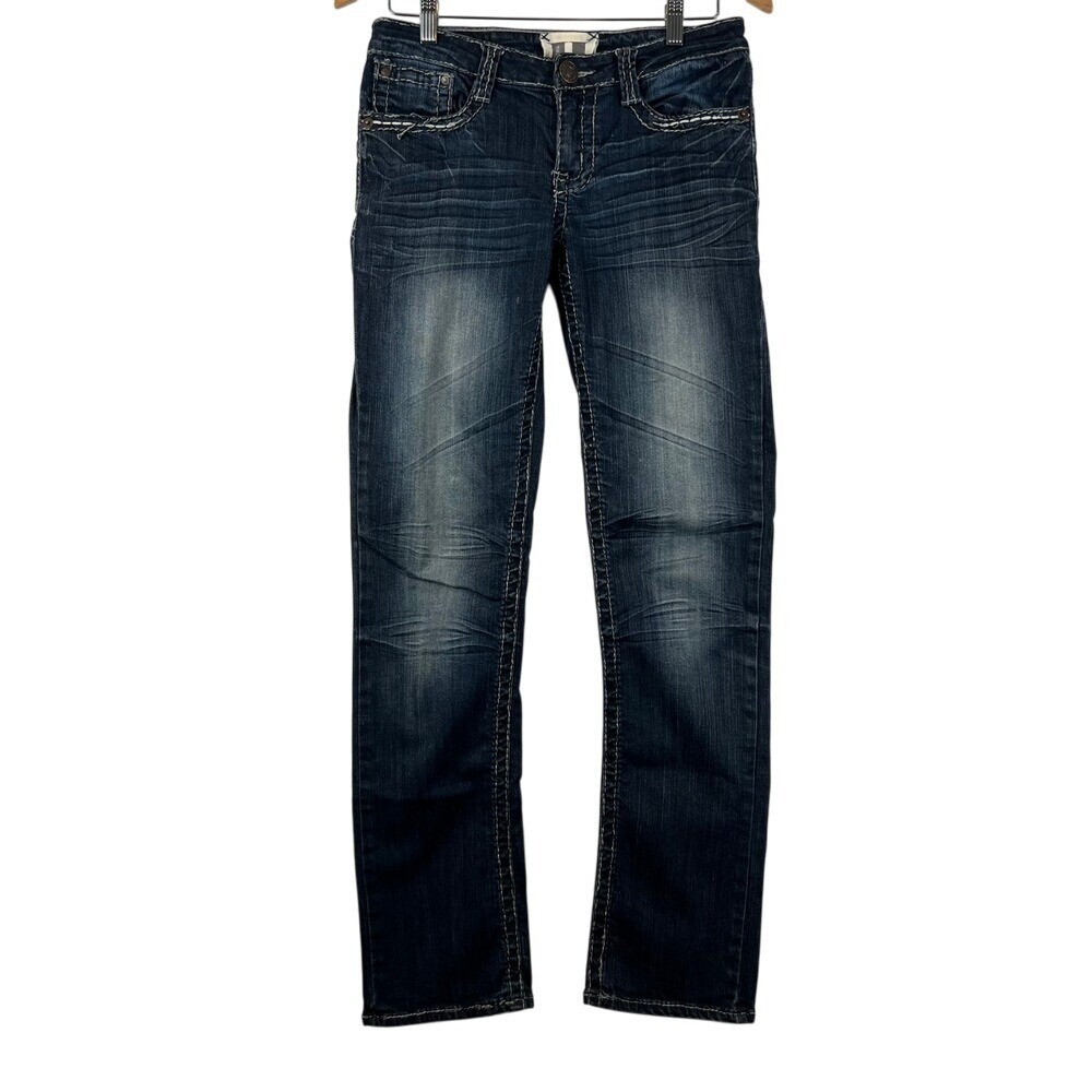 TradeMark H Embellished Jeans Womens 7/8 29 Dark Wash Denim Straight